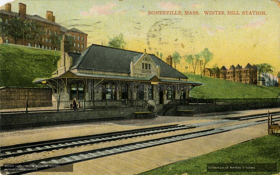 Postcard: Somerville, Massachusetts, Winter Hill Station